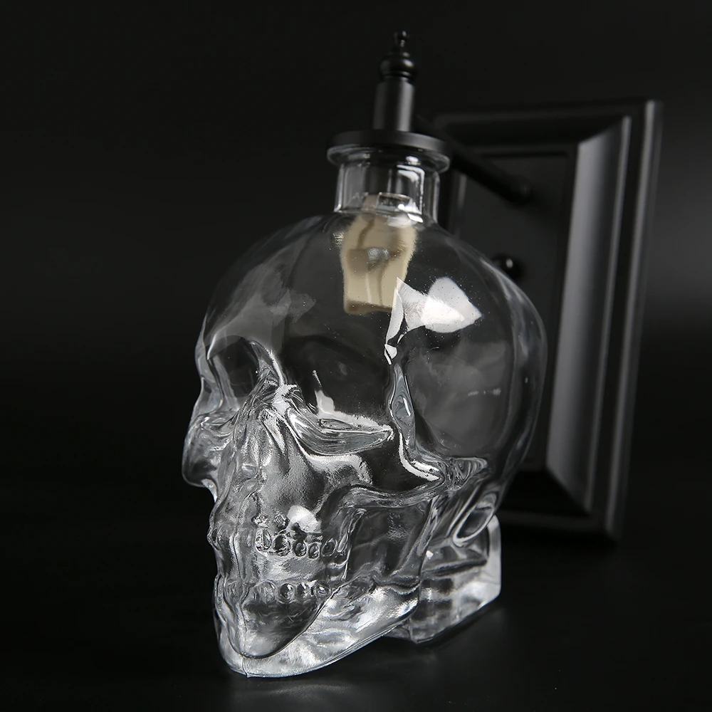 Nordic Loft Industrial Light Designer Retro Skull Glass Wall Lamp Vintage Bracket Lights Corridor Decor Lamps LED Illumination