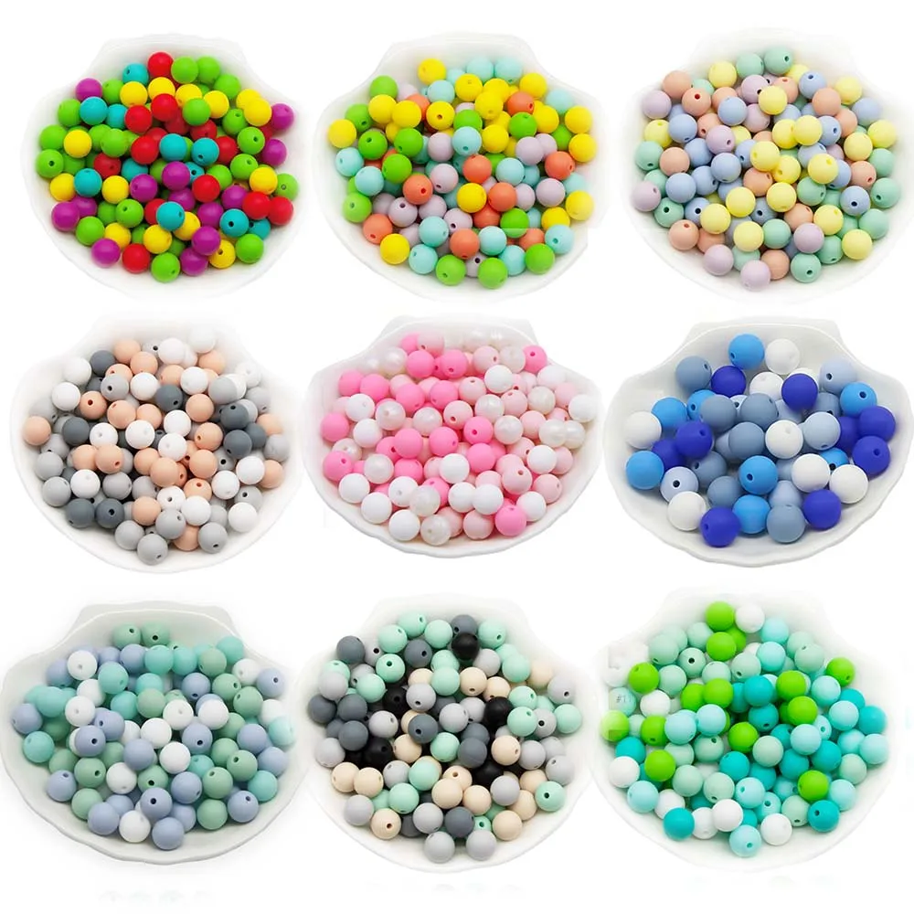 Silicone Beads 9mm Round Pearl 20pcs Food Grade BPA Free DIY Pacifier Clip Chain Jewelry Baby Teething Rodent Beads silicone beads silicone teething beads