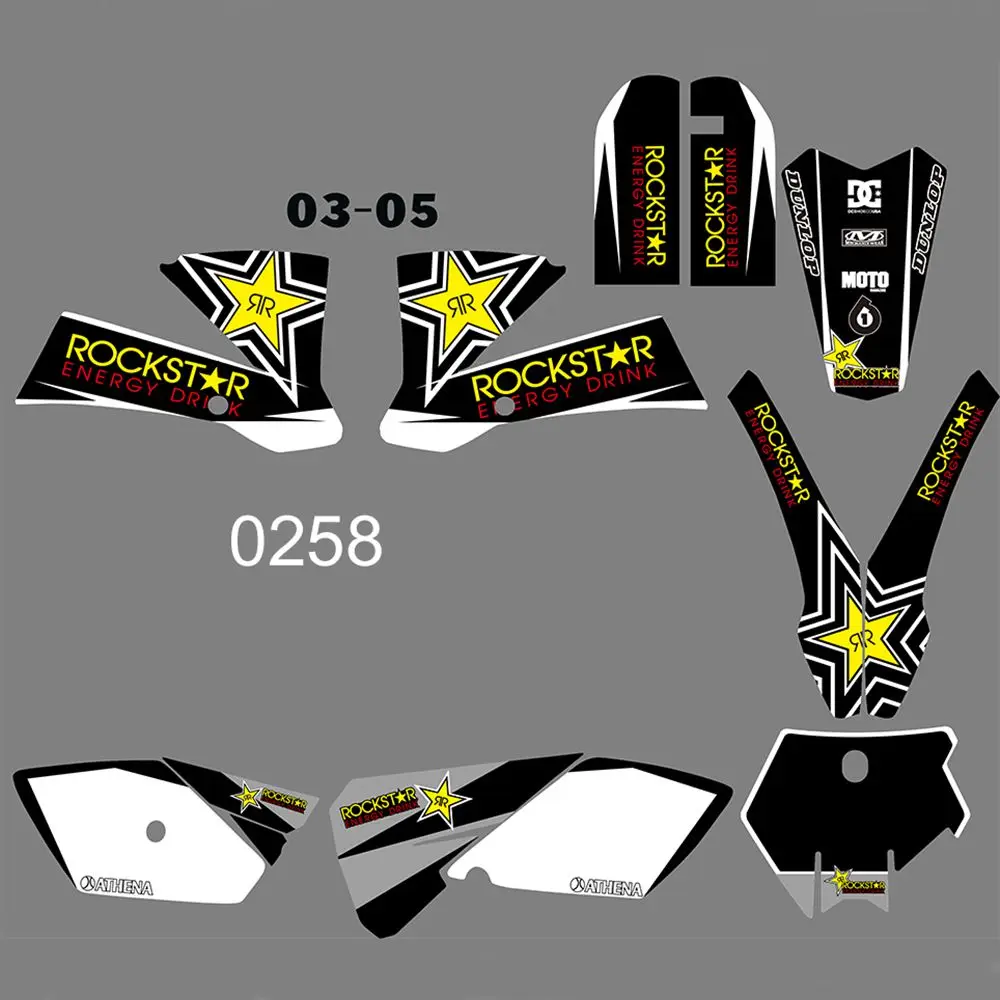 Для KTM 85 SX SX85 2003 2004 2005 Новые полные графические наклейки на заказ имя номера глянцевые яркие наклейки водонепроницаемые