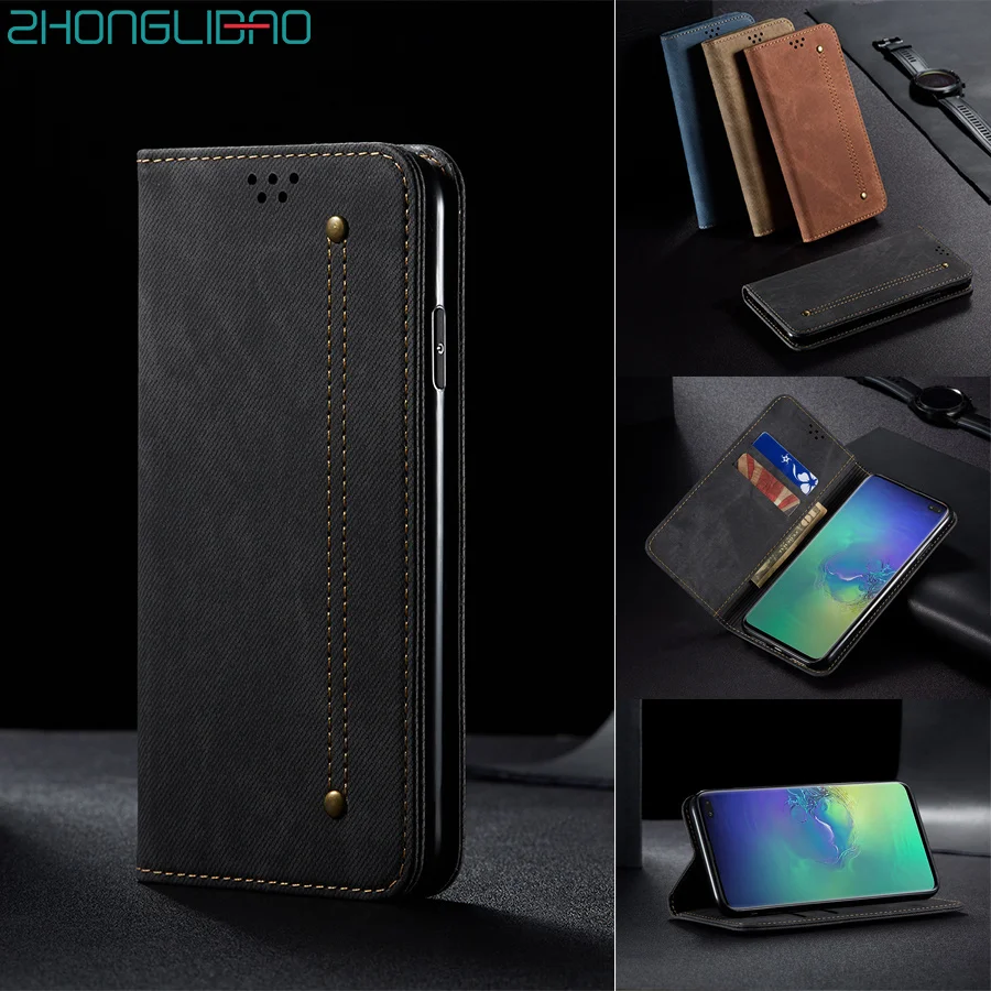 Джинсовый Магнитный кожаный чехол-книжка для Samsung S11 S10e S10 Plus 5G A50 A30 A20 M30s A70 A10s A20s A50s