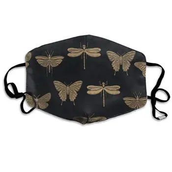

Adorable Mask Reusable Anti Dust Face Mouth Cover Golden Dragonfly Butterfly Mask Warm Windproof
