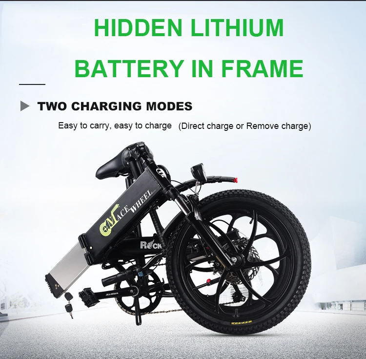 MYATU Small Folding Portable Electric Bicycle 48 V Mini Scooter Off-road Batterysnowmobile Lithium