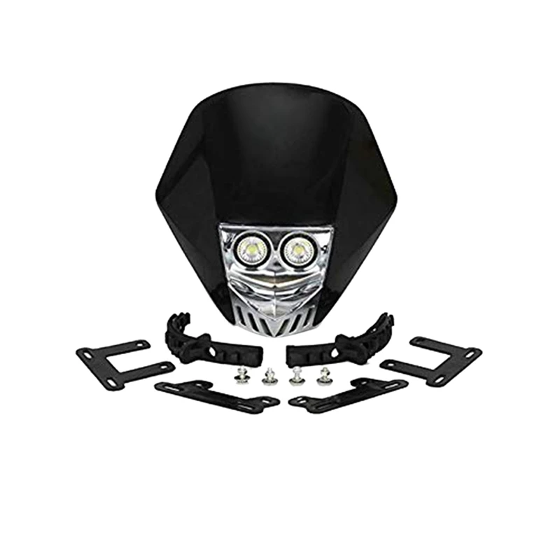Мотоциклетный головной светильник, двойной светодиодный светильник 5 Вт 12 В, универсальный модифицированный головной светильник, головной светильник для мотоцикла, грязи, питбайк, forMX XC EX