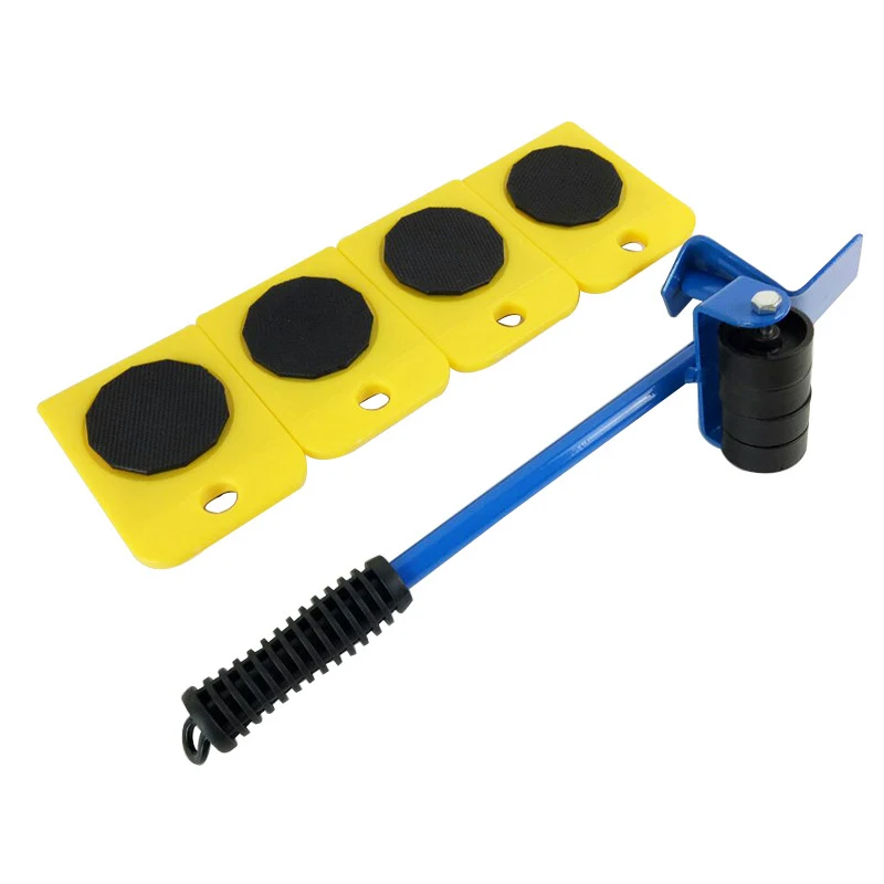 Blue and Yellow Комплект слайдеров для мебели, профессиональный набор инструментов для тяжелой мебели, набор инструментов для перемещения колес, устройство для перемещения колес, макс до 100 кг/фунтов - Цвет: Blue and Yellow