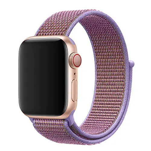 Спортивные петли для наручных часов Apple Watch, версии 44/42/40/38 мм 5/4/3/2/1 нейлоновый ремешок для наручных часов браслет ремешок с крючками и петлями застежка - Цвет ремешка: Lilac