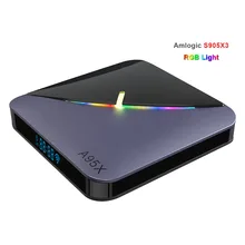 Хорошее качество A95x F3 smart tv box Amlogic S905x3 Android 9,0 двухъядерный процессор Wi-Fi BT 8k медиа плейер 2Гб/4Гб 12/32/64gb ott tv box A95x F3