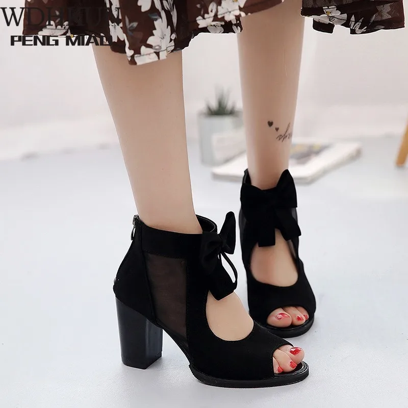 

Fashion 2020 Summer Mesh Peep Toe Sandals Sexy Heels Single Shoes Lace Pumps Woman High Heel Fashion Women Shoes Platform Ladies