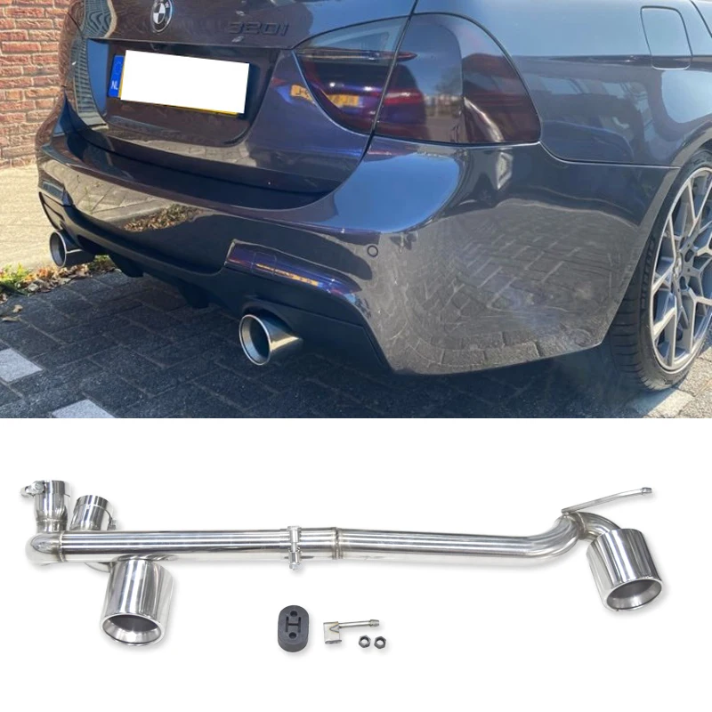 Подходит для BMW E90 E92 318i 320i 330i 325i выхлопная труба из нержавеющей стали двойной