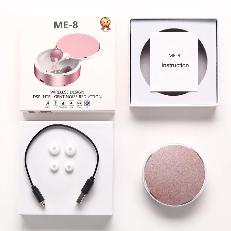 Мини TWS Bluetooth 5,0 Наушники Беспроводные спортивные наушники шумоподавление стерео гарнитура сплав вращающийся зарядный ящик