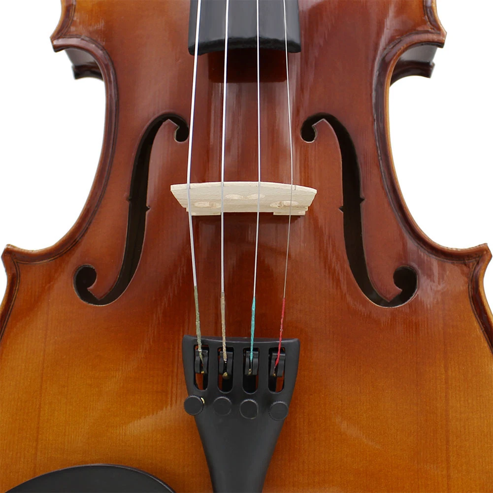 Full Size 1/4 Violin Fiddle Natural Acoustic Solid Wood Spruce Front Board Flame Maple Veneer for Beginner Student