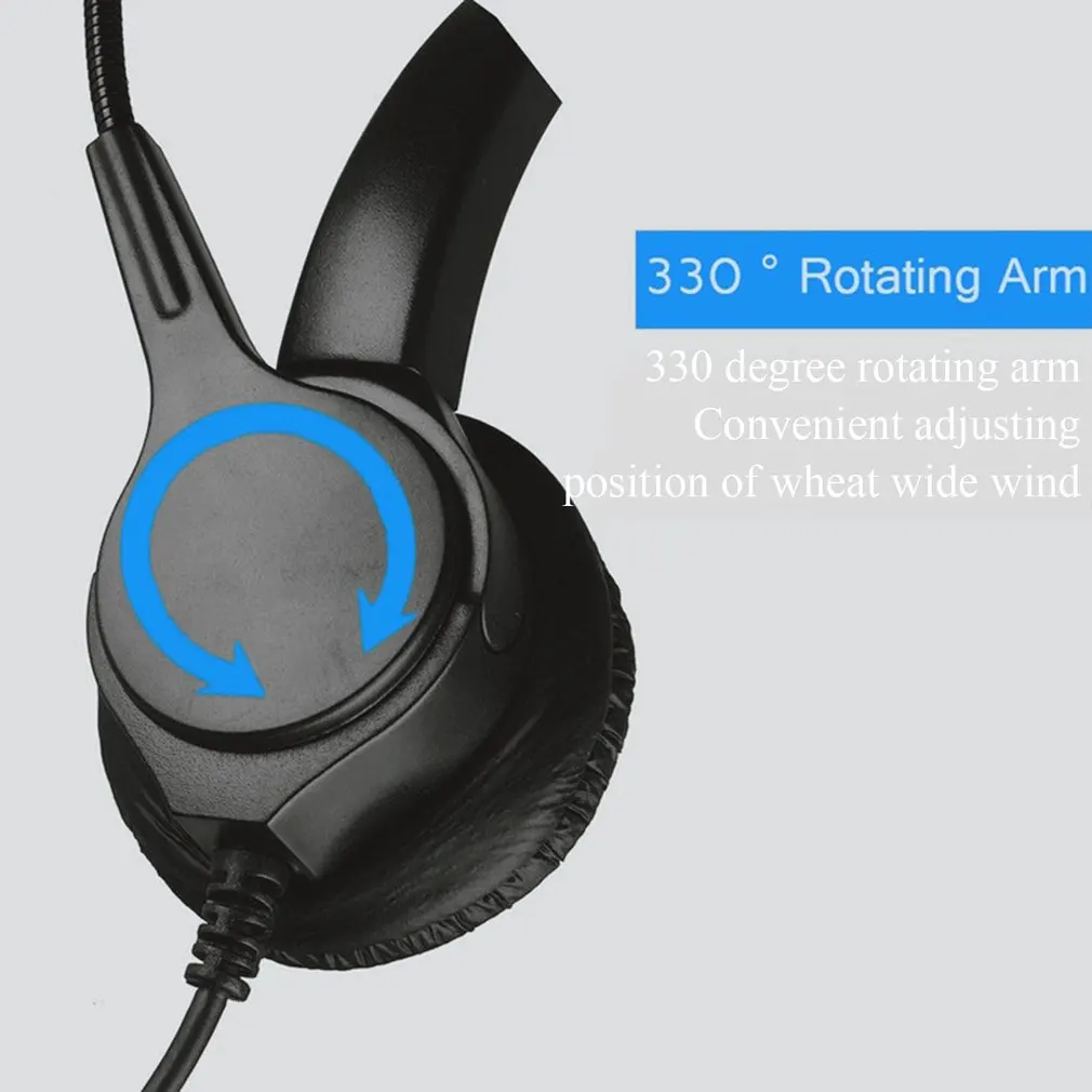 H800D3.5mm Hands-free Call Center Noise Cancelling Binaural Rotatable HeadsetHeadphone With Mic for Laptop PC Computer Smartphon