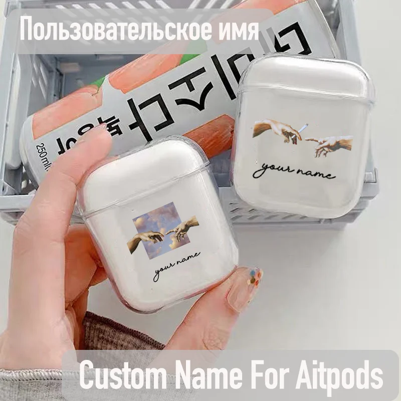 

Custom Name Case for Airpods Pro Earphone Case Clear Case For Apple Airpod Wireless Bluetooth Silicone DIY cases For airpods 1 2