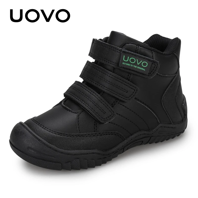 UOVO New Arrival School Shoes Mid-Calf Boys Hiking Fashion Sport Outdoor Children Casual Sneakers Size #26-36 bona new arrival classics style children boots lace up boys winter shoes synthetic girls ankle boots comfortable free shipping