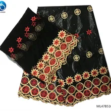 LIULANZHI Африканский кружевной ткани черный Базен riche getzner с камнями 5+ 2 ярдов последний стиль нигерийский хлопок Базен ML47B51