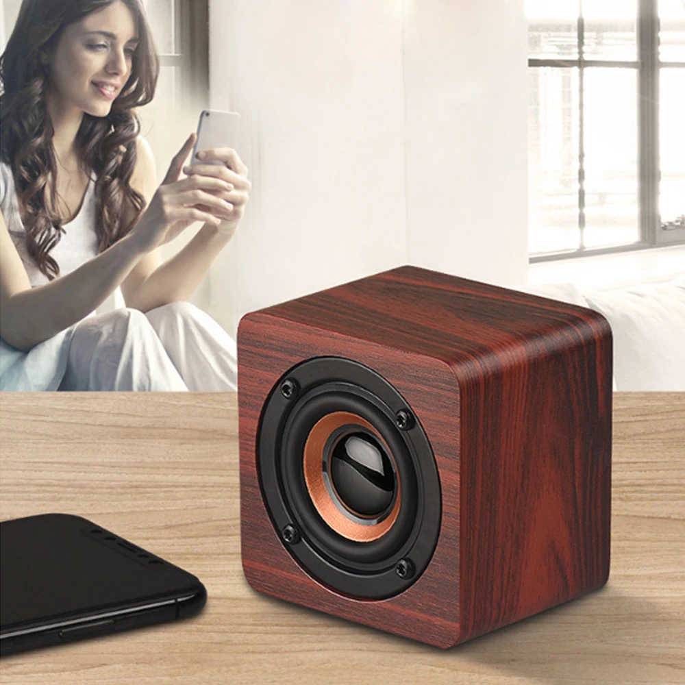 Q1 Wood grain Mini Portable bluetooth speaker for iphone 11 XR XS MAX 1200mah Battery capacity Samsung xiaomi huawei | Электроника