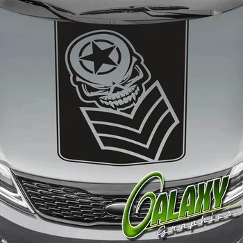 

For Universal Army Star Skull Truck Hood Decal Sticker - Ram F150 Silverado Tundra
