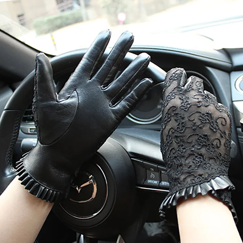Women Touchscreen Sheepskin leather Driving Gloves Unlined Women Touchscreen Sheepskin leather Driving Gloves Unlined