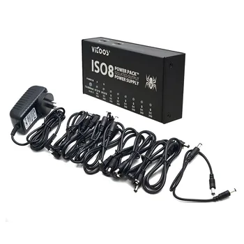 

VITOOS ISO8 Compact Size Guitar Effects Power Supply Power Pack Station 8 Isolated DC Outputs for 9V/ 12V/ 18V Guitar Effects
