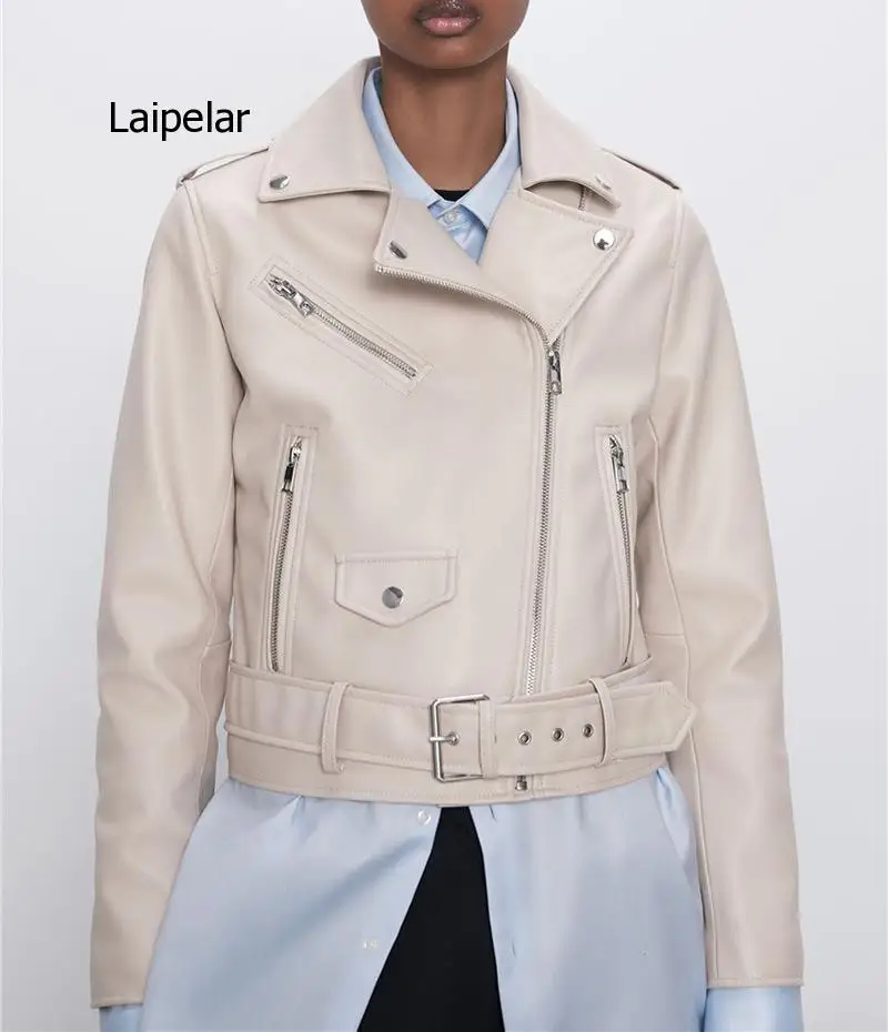 Spring Autumn Sashes Pu Faux Leather Jacket Women Purple Slim Short Biker Jackets Coat Female Outwear Tops women s long sheepskin windbreaker overcoat lace up leather jacket pu jacket motor vehicle jackets outwear spring autumn