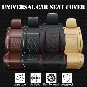 

Audew Automobile Breathable PU Leather Front Seat Cover Car Leather Cushion Support Pad Auto Cover Car Interior Accessories