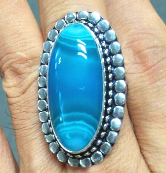 

Genuine Botswana Agate Ring Silver Overlay over Copper, Hand Made Women Jewelry gift , USA Size: 9