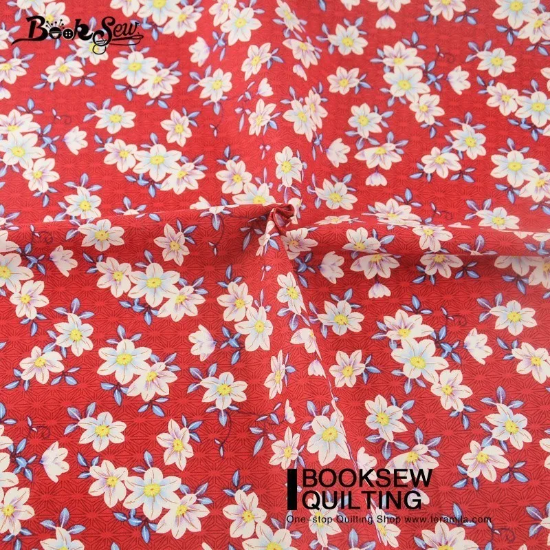 Booksew африканская Анкара ткань с цветочным принтом Tissu красный хлопок Поплин Ткань