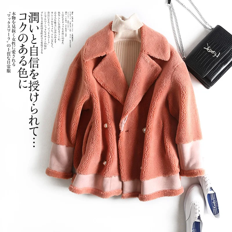 

A Generation of 2019 Autumn And Winter Retro Fold-down Collar Suede Short Cotton-padded Clothes Jacket Women's Entity