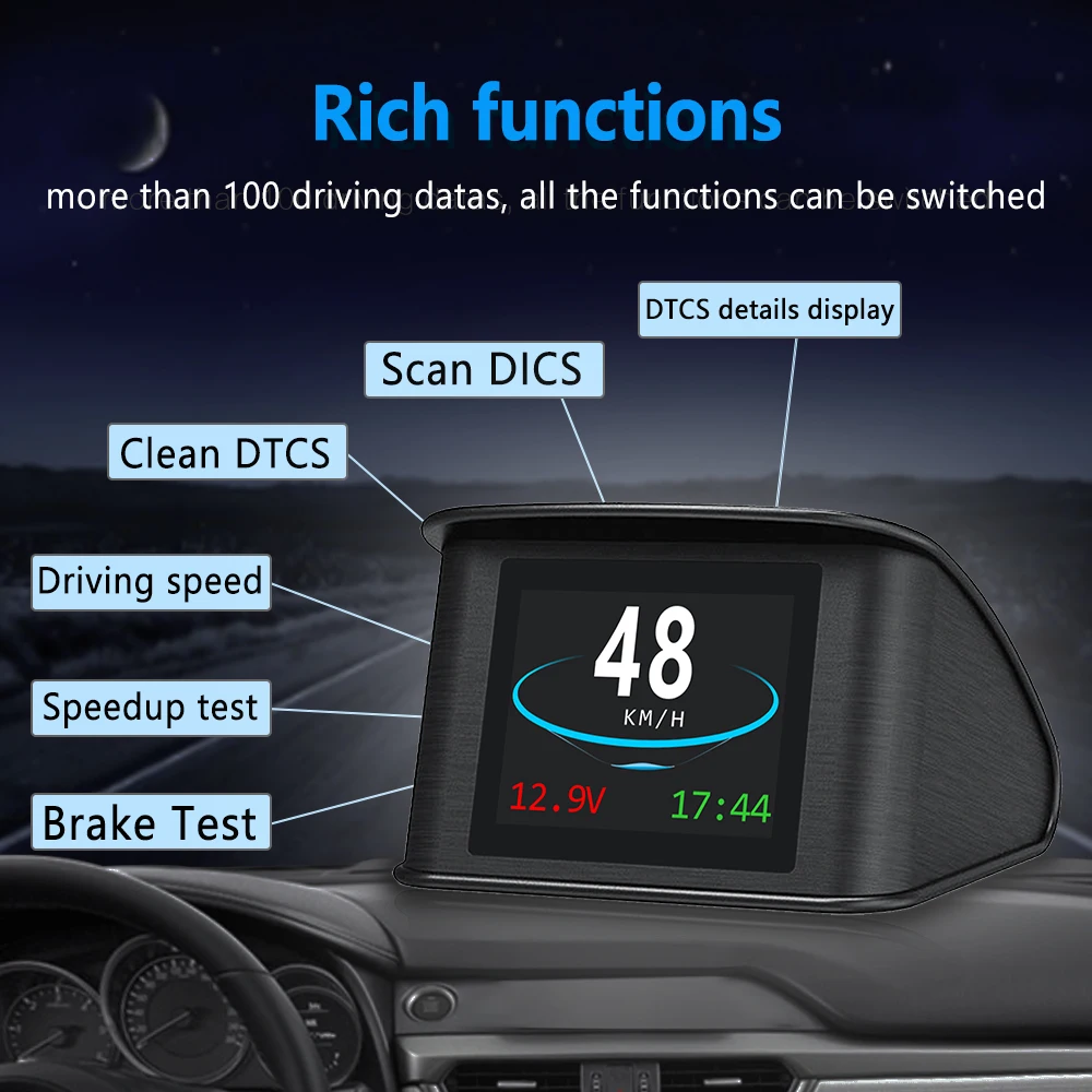 HUD голова манекена вверх дисплей P10 Автомобильный gps HUD P10 OBD OBD2 диагностический инструмент проектор Цифровой скорость автомобиля скорость охранной сигнализации