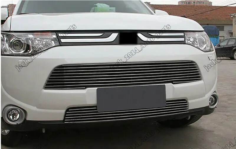 Для Mitsubishi Outlander 2013 передний бампер Гриль декоративные планки 2 шт