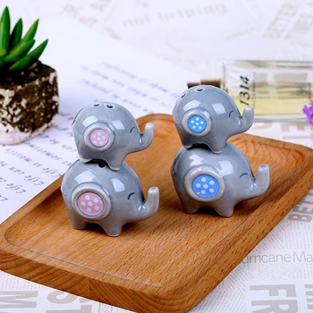 

Free shipping Baby Shower Favors And Christening Gifts Little Peanut Blue / Pink Elephant Ceramic Salt & Pepper Shakers