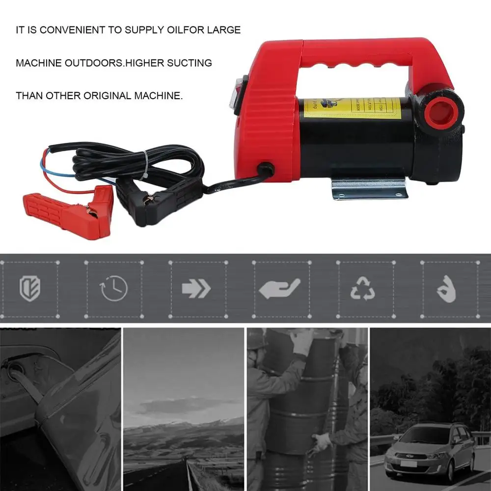 

(Ship From FR)Powerful 12 Volt DC Portable Fuel Oil Transfer Pump Priming Car Auto Trucks Self Priming Device 45L/Min Power Tool