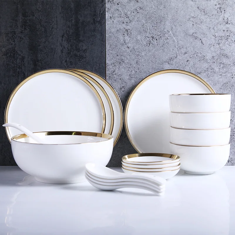

Northern European-Style Tableware Set Creative Ceramics Dish Sauce Dish Household Bowls And Chopsticks Rice Bowl Ceramic Bowl Di