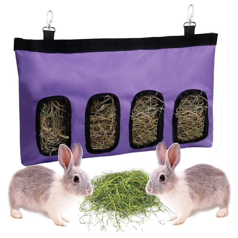 Bolsa de heno para mascotas pequeñas, contenedor dispensador de alimentación para conejos, conejillos de indias, animales pequeños, Chinchilla de conejo