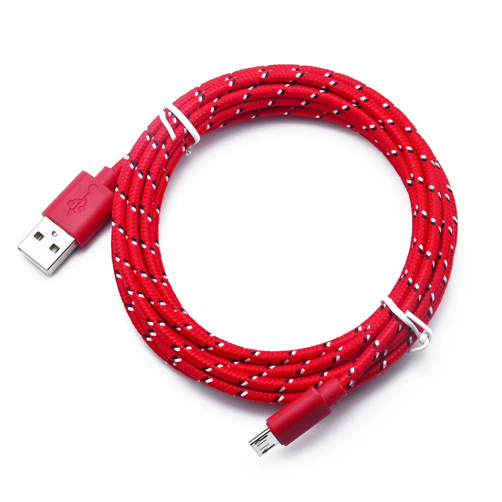 1 м/2 м/3 м нейлоновые Кабель Micro-USB в оплетке для синхронизации данных USB Зарядное устройство кабель для телефонов на базе Android с Bluetooth универсальный быстрой зарядки Кабели - Цвет: red