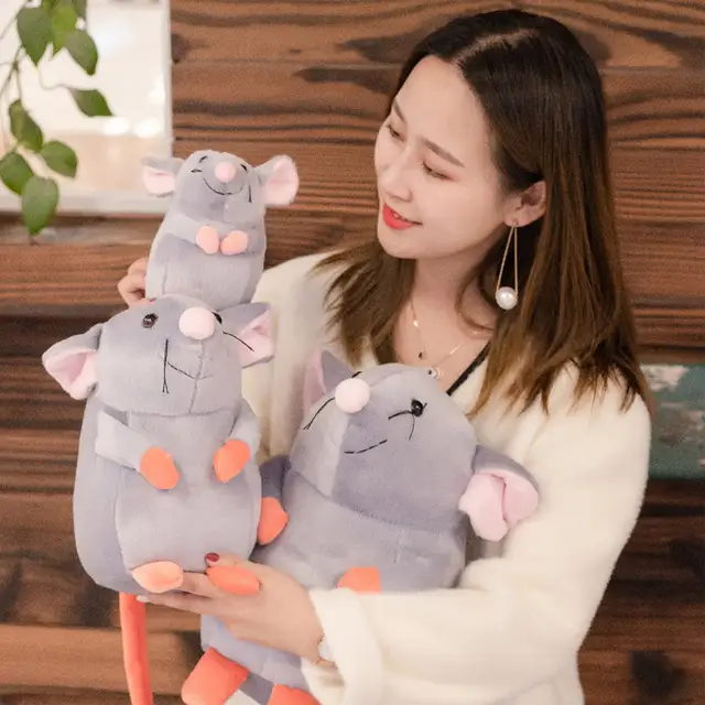 grey mouse stuffed animal