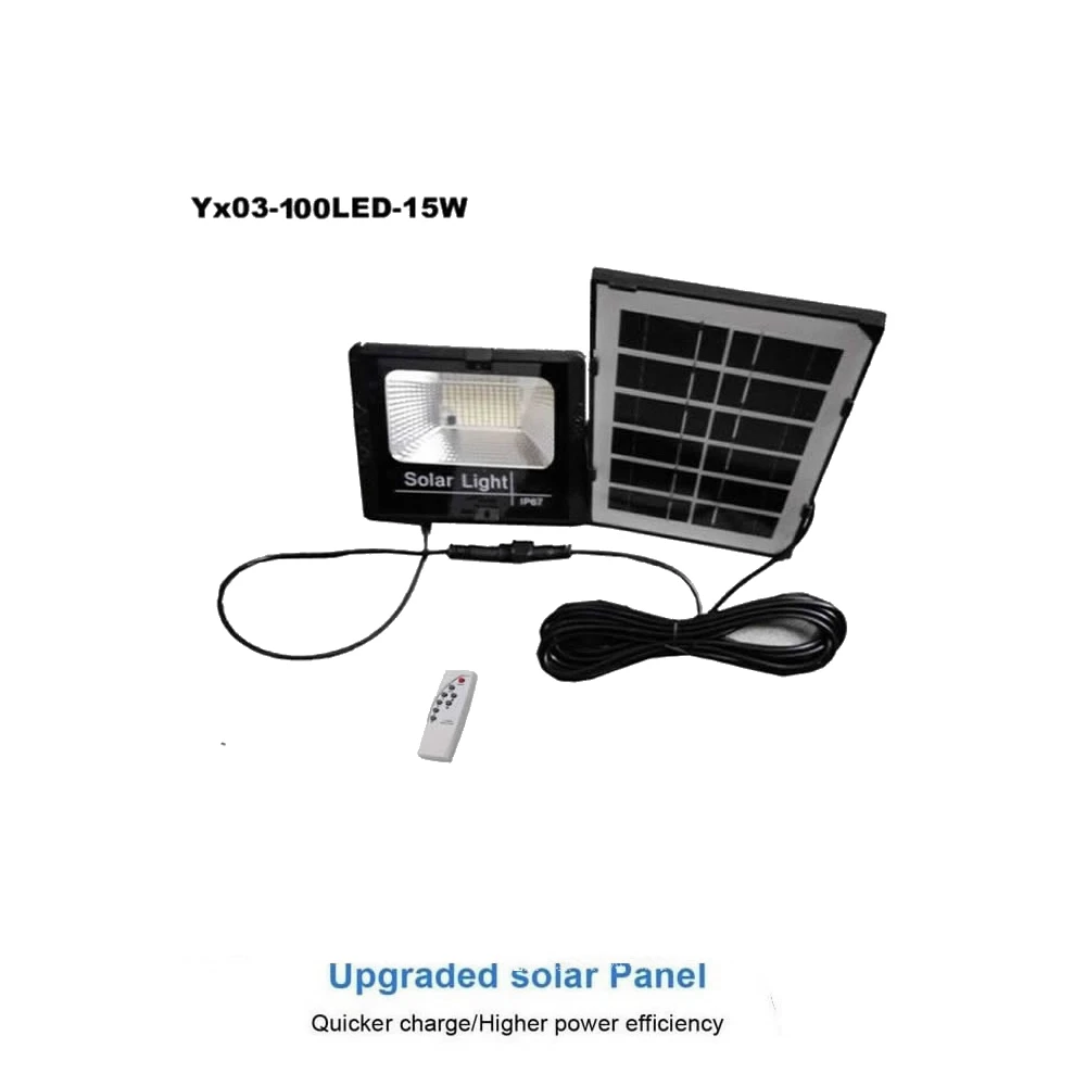 

solar light lamp floodlight LED IP65 Waterproof Outdoor Garden Yard Emergency Security Lamp indoor remote timer split cable spot