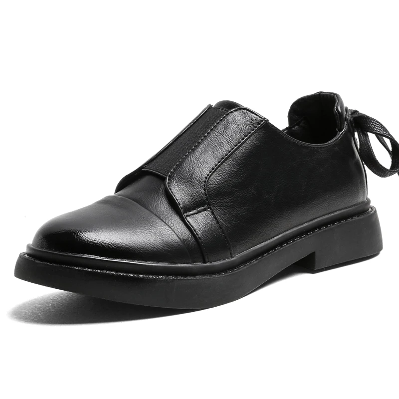 

2019 summer round head small leather shoes female bow one foot single shoes female Brock flat women's shoes