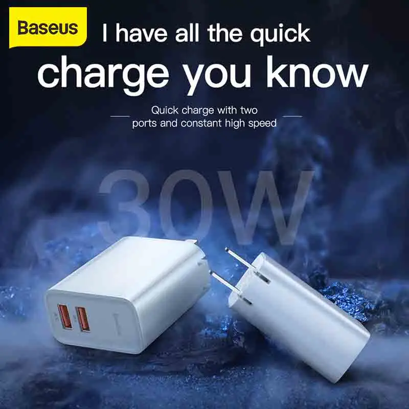 Baseus 30 Вт Usb C зарядное устройство быстрое 3 0 ЕС адаптер для зарядки телефона