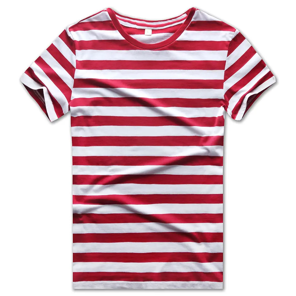 Zecmos Red White Rainbow Striped T Shirt for Women Summer Round Short Sleeve Tees Casual Cool | Женская одежда