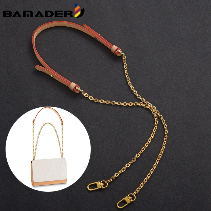 

Chain Bag Strap Bag Replacement Strap Crossbody Copper Chain First Layer Vegetable Tanned Leather Shoulder Strap Bag Accessories