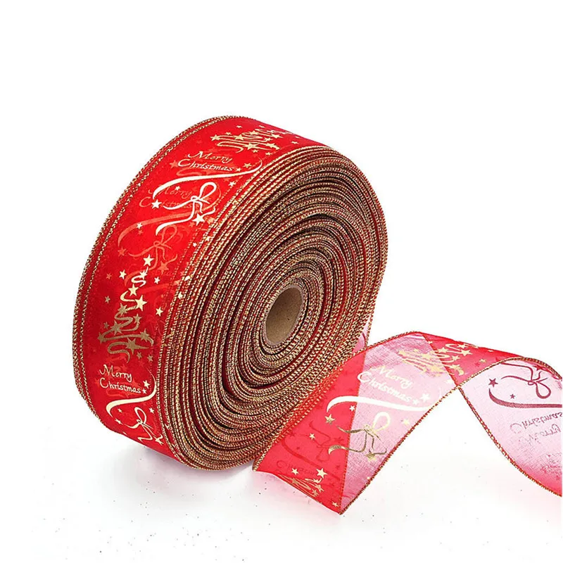 Украшения для рождественской елки 2 м ленты товары вечерние лента с бантом на