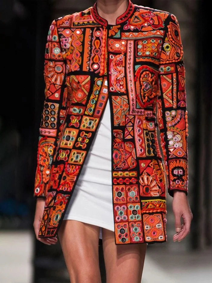

2019 Europe And America Bay AliExpress Autumn Hot Selling WOMEN'S Dress Digital Printing Mid-length Cardigan Coat