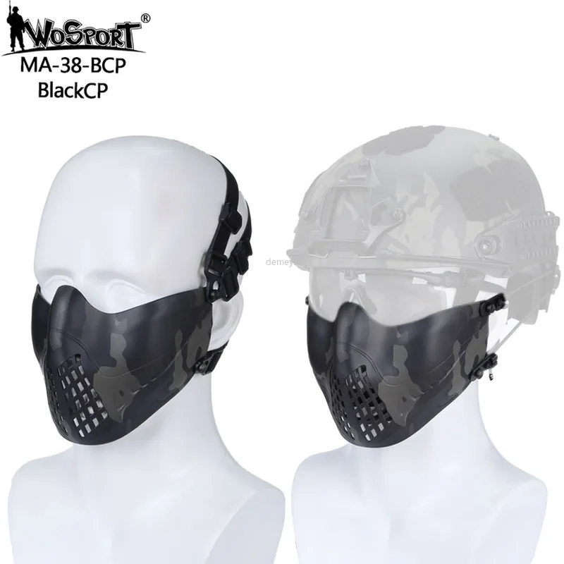 Комфортная Регулируемая тактическая маска Miltiary армейская Боевая полумаска для лица охотничьи страйкбольные пейнтбольные маски