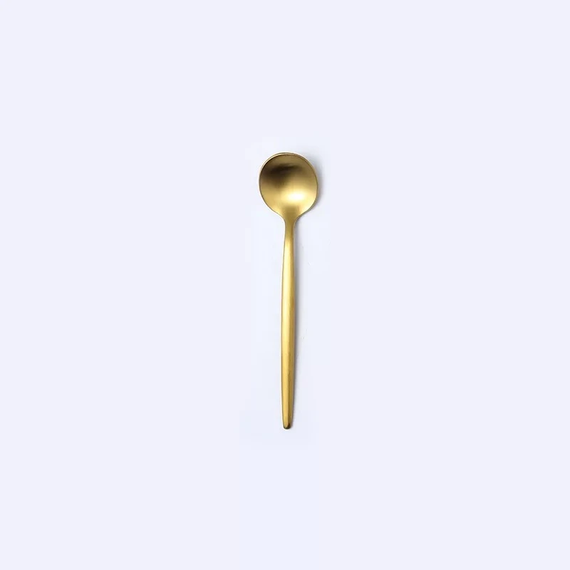 1 pcs teaspoon Лидер продаж, европейские столовые приборы из чистого золота, набор из нержавеющей стали, Западный нож, вилка, ложка, столовые приборы, кухонная посуда, столовый набор - Цвет: 1 pcs teaspoon