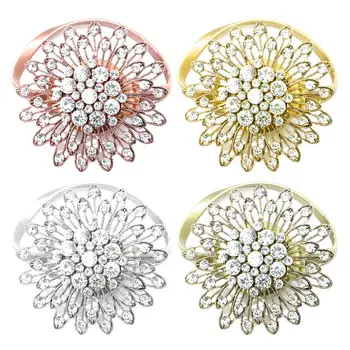 

4 pcs Magnetic Curtain Tiebacks Creative Alloy Decorative Rhinestone Curtain Buckles Curtain Clasp for Home Office