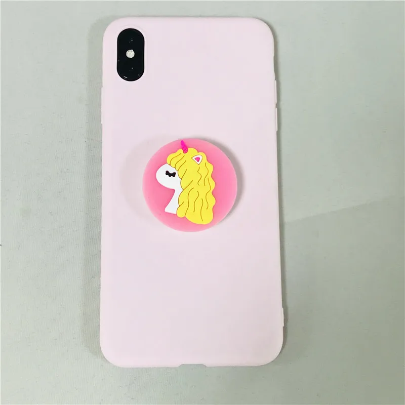 3D с героем мультика Минни гибкий держатель Подставка для телефона чехол для Samsung Galaxy S6 S7 край S8 S9 плюс S10 5G S10E Lite Мягкий силиконовый чехол - Цвет: pink unicorn