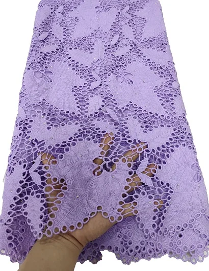 2021 New Design African Milk Silk Cord Lace Guipure Fabric High Quality Latest Fashion FTB61 Lilac | Дом и сад