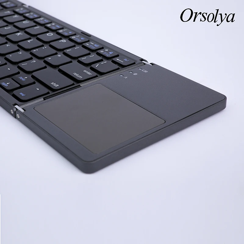 Складная мини клавиатура Bluetooth складная беспроводная с тачпадом перезаряжаемая