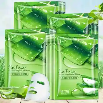 

1Pc Aloe Moisturizing Mask Replenishing Water Surface Film To Remove Acne and Control Oil Masks Whitening Skin Care