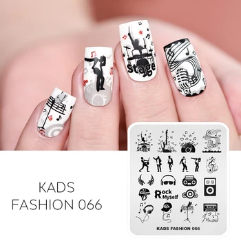 

AriesLibra Nail Stamp Plate Guitar Music Record Dancer Image Nail Art Stamp Image Template Manicure Stencil Tool For Nail Print